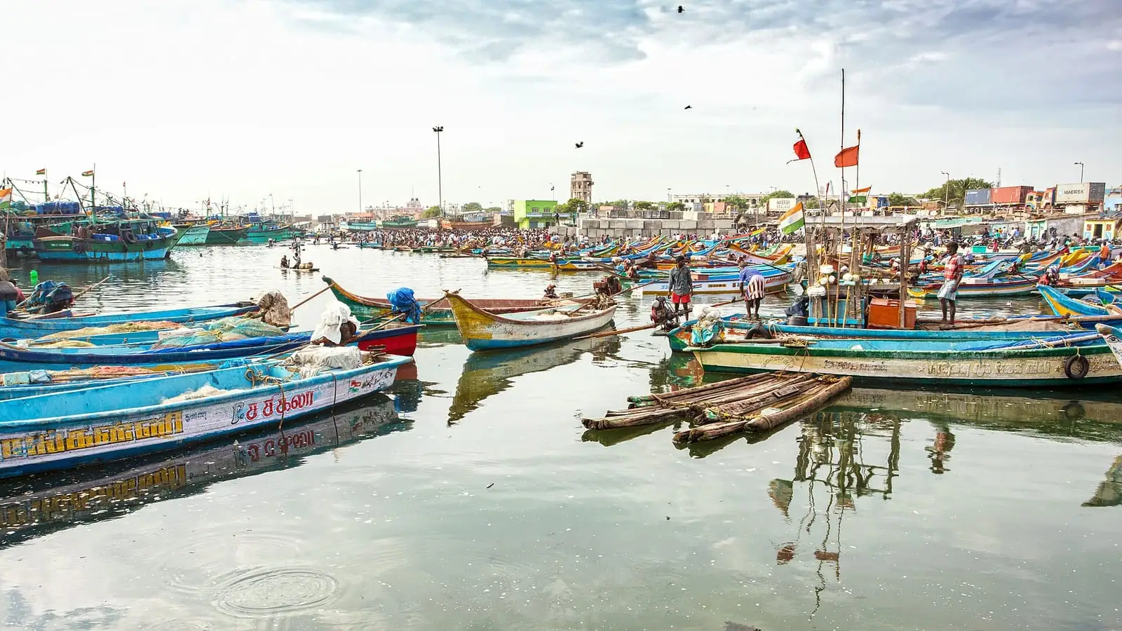 Boats at the Kasimedu fishing harbour in north Chennai, where boat owners, vendors, loaders and net menders have voted for an indefinite stop-work protest.
