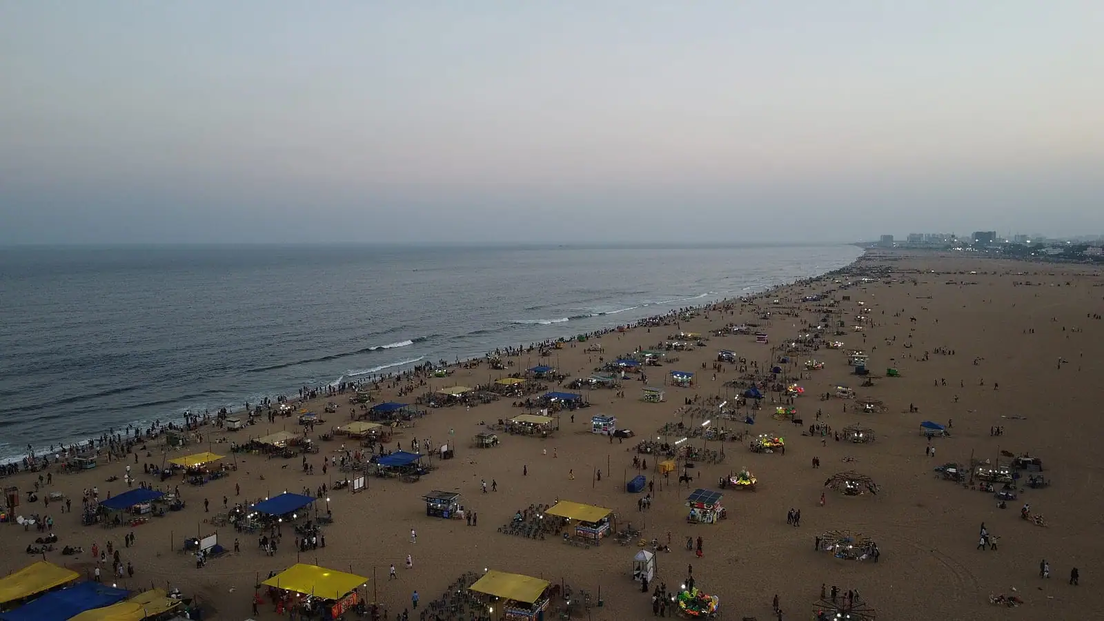 Chennai's Marina coast from the air. The northeast monsoon brings the State most of its rain between October and December.