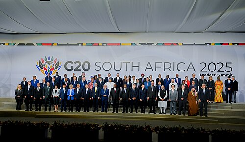 G20 leaders at the 2025 Johannesburg summit family photograph