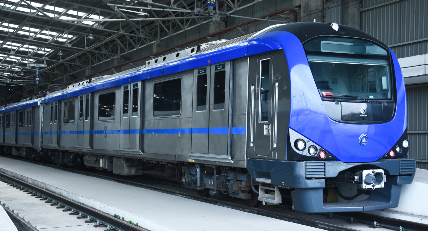 File photo of a Chennai Metro train at a station