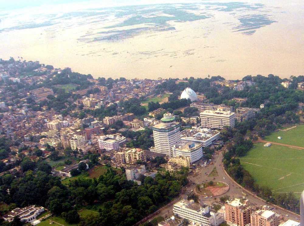 பீகார் தலைநகர் பாட்னாவின் வான்வழிக் காட்சி